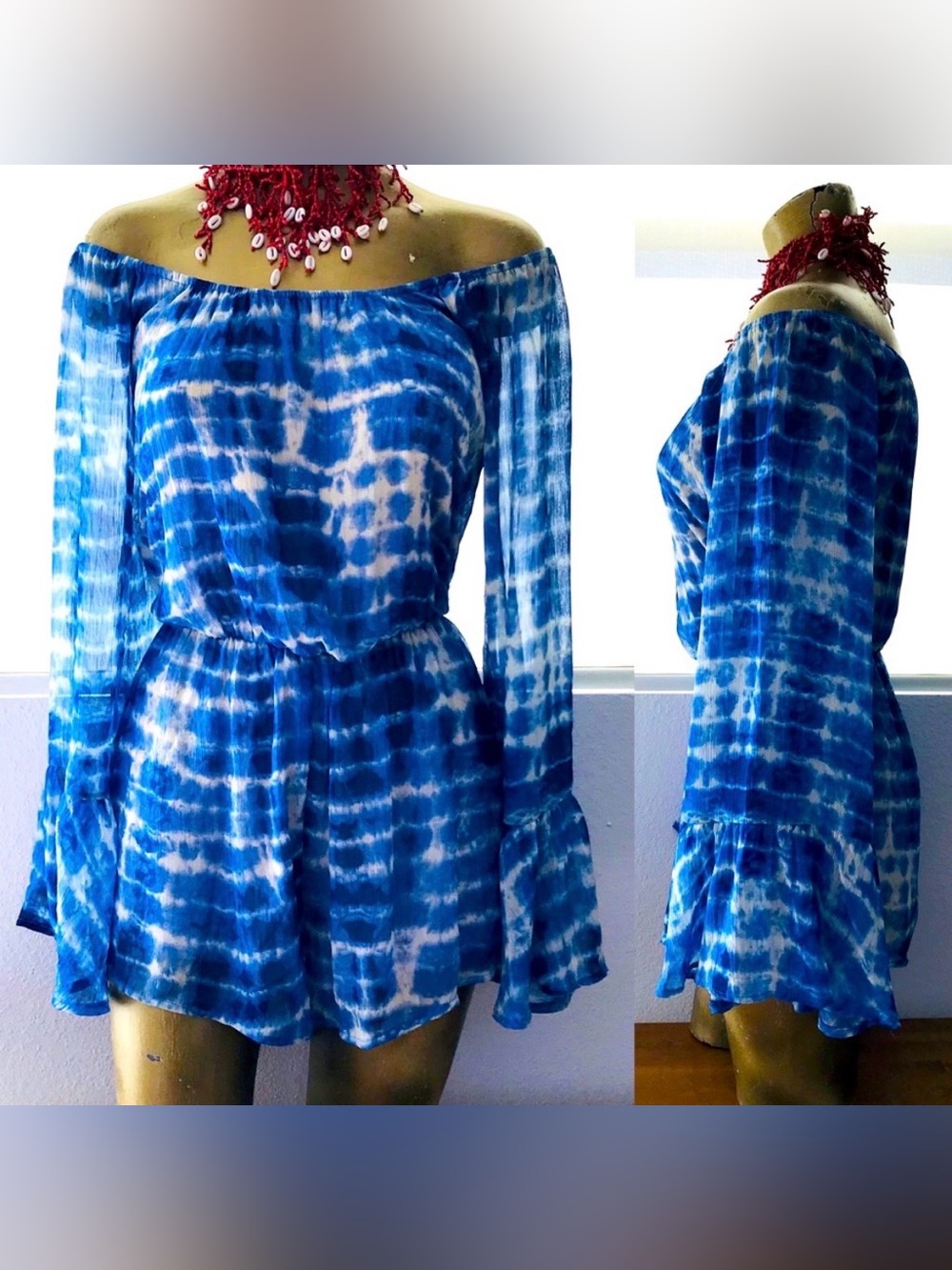 Tie-Dye Silky Bohemian SHORTS ROMPER Size S
